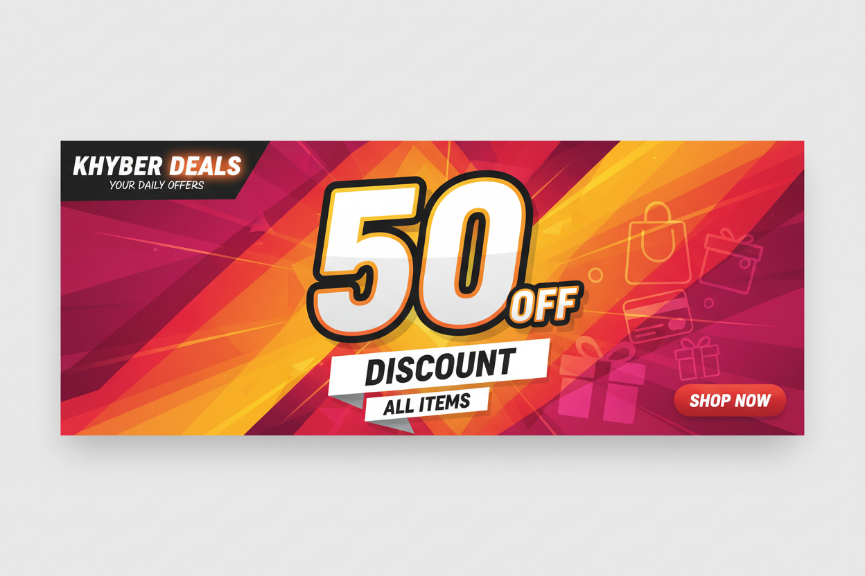 khyber deals 50% discount sale banner